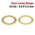 14K Gold Filled Oval Jump Rings, 22 GA, 3.5X5.3 mm, (GF-JR22-OVAL)